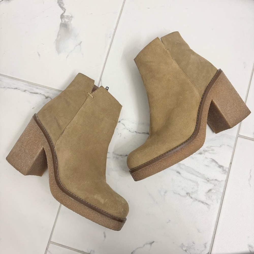 Yokono Suede Chunky Boots Y2K Womens 9 EUR 40 Zip Ankle Platform - Picture 1 of 7